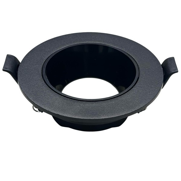 Anti-Glare LED Spotlight Aluminum Frame Round Black + Black