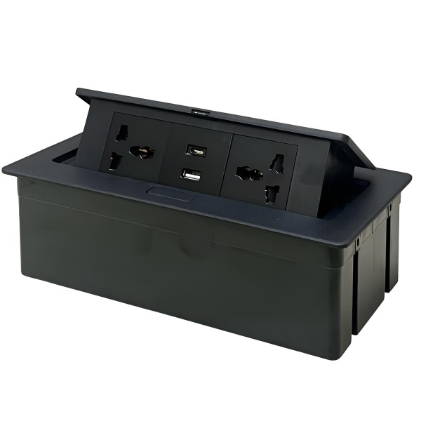 POP UP FLOOR ELECTRICAL OUTLET, 2 SOCKETS, 1 USB & 1 TYPE-C PORT
