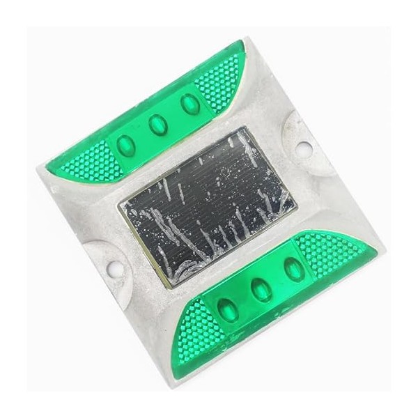 LED Solar Road Stud Light Marker Lighting With 6 LED Green