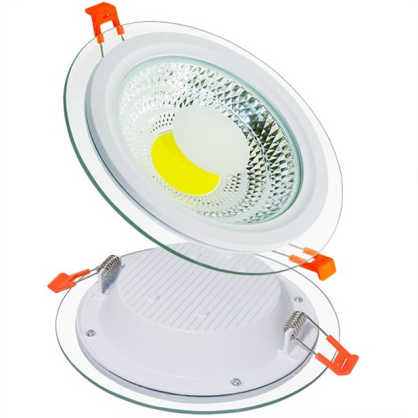 COB LED Glass Panel Light Round Shape 6Watt 3Color