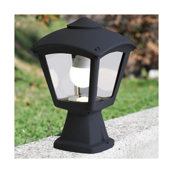 Fumagalli "Disma Roby" Pedestal Lantern E27 IP55 Black