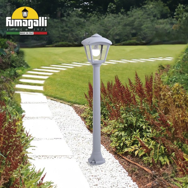 Fumagalli "Giaffa Roby" Post Lantern 94.5CM E27 IP55 Grey