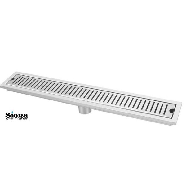 Siena Linear Drain 600x100mm Matt Silver Finish