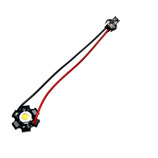 3W LED Diode Pre-Soldering 10cm Wire, 20mm Star PCB White