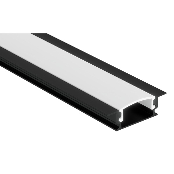ANODIZED ALUMINUM PROFILE WITH DIFFUSED COVER 16.7X6.5X23.6mm