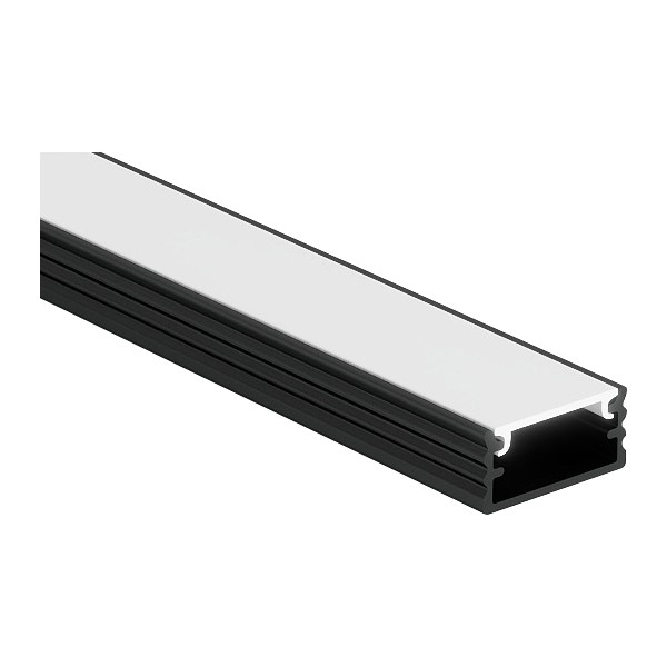 ANODIZED ALUMINUM PROFILE WITH DIFFUSED COVER 14.2X6.95mm
