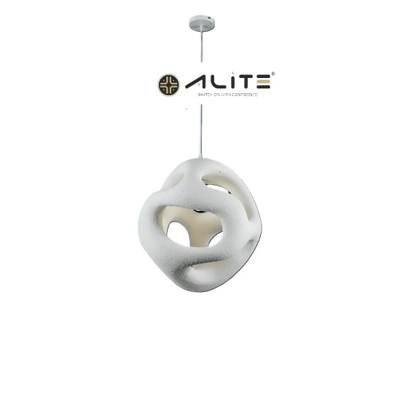 Japanese Wabi-Sabi Resin Pendant Light Dia45XH50CM E27 White