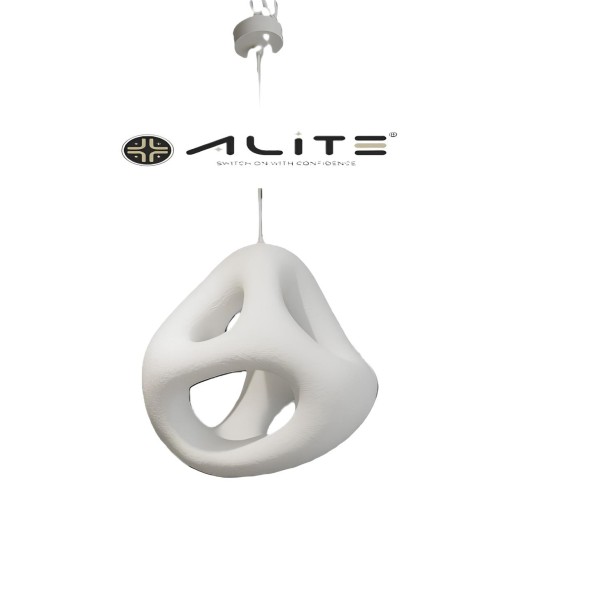 Japanese Wabi-Sabi Resin Pendant Light Dia38XH42CM E27 White