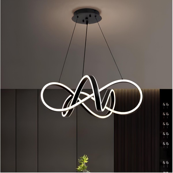 Modern LED Chandelier for Dining Room 78Watt 3Color Black Body