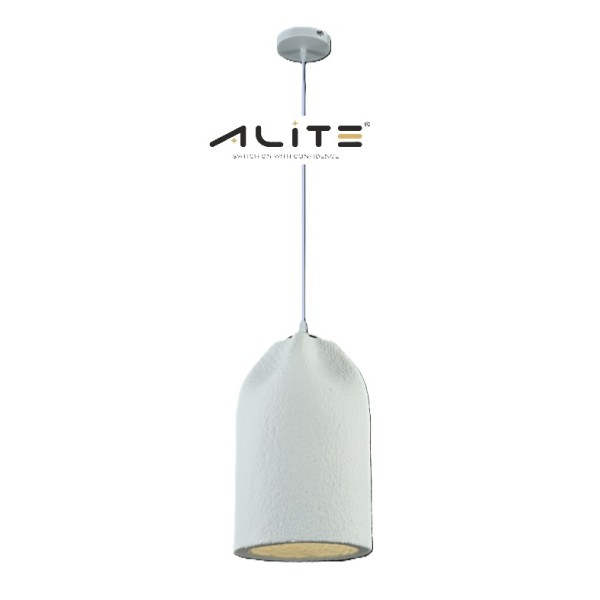 Japanese Wabi-Sabi Resin Pendant Light Dia21XH35CM E27 White