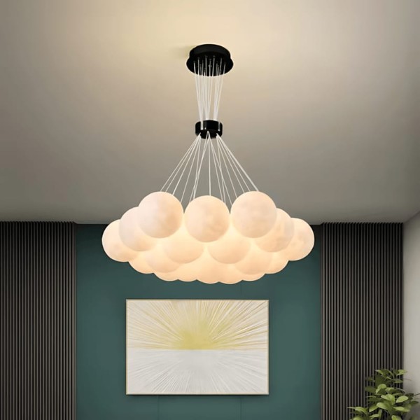 Planet Inspired Acrylic Bubble Chandelier with 19 Lights - BK