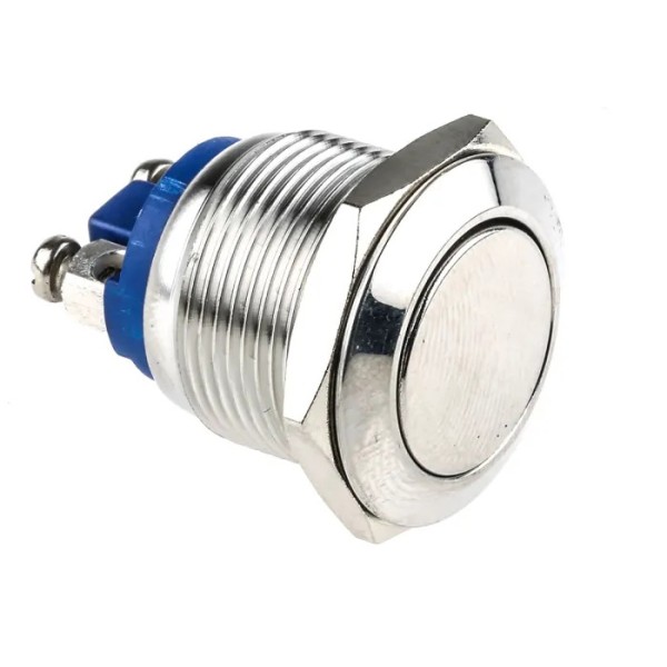 Push Button Switch, Momentary Panel Mount 19.2mm Cutout 220VAC