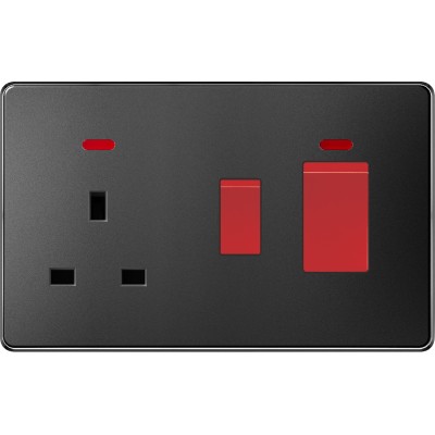 45A COOKER WITH 13A SOCKET...