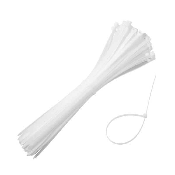 CABLE TIE IN WHITE COLOR 370X7.6MM - 100PCS