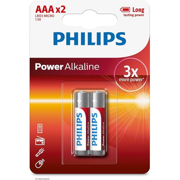 Philips 1.5V Long life LR03 Micro AAA Power Alkaline Battery