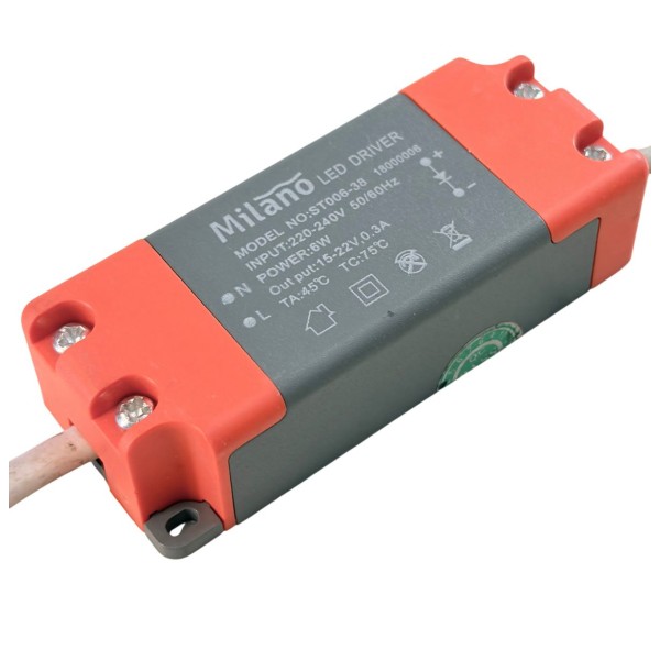 Milano 6W LED Driver (15-22V 300mA)