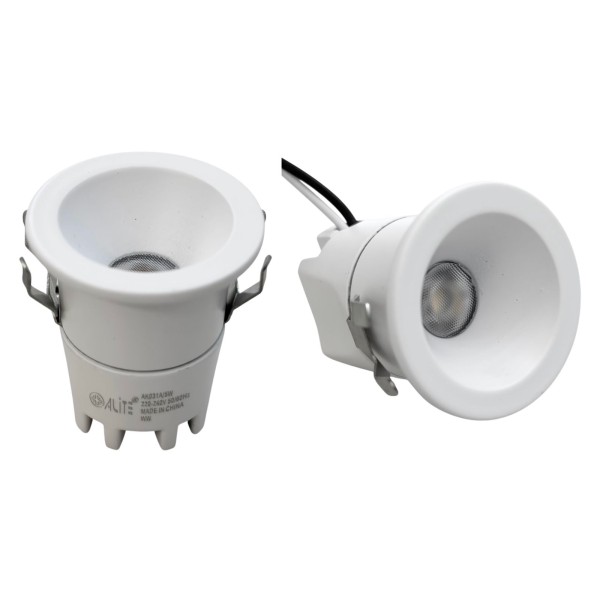 Mini Anti-Glare LED Spotlight White Body 5Watt Warm white