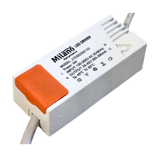 Milano 9W LED Driver (24-40V 260-280mA)