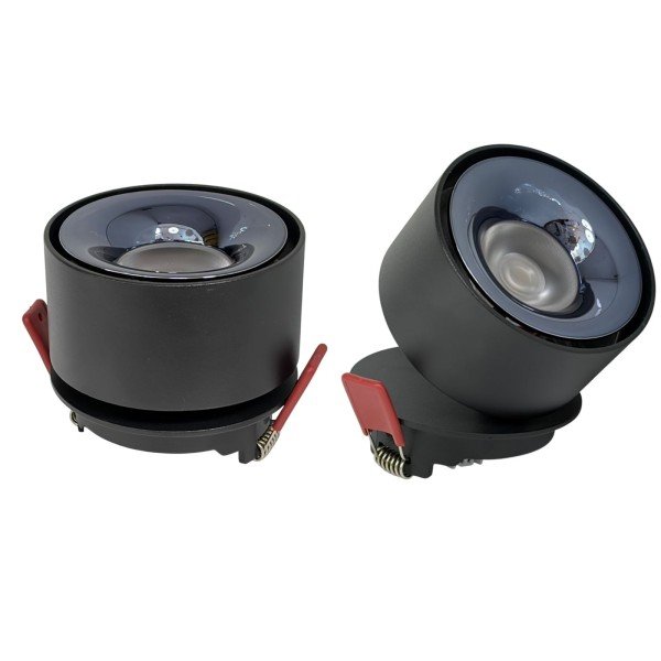 12W Adjustable LED Spotlight Black Body - Warm white