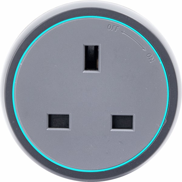 13A British Track Socket Gray with Blue LED Ring