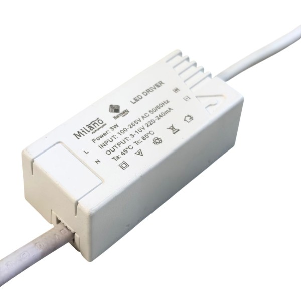 Milano 3W LED Driver (3-10V 220-240mA)