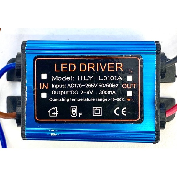 WATERPROOF LED DRIVER (DC2-4V / 300mA)-O2