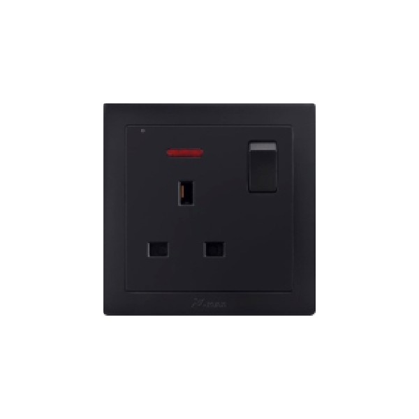 13A SOCKET WITH SWITCH-BLACK SERIES