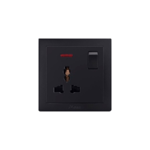 MF SOCKET WITH SWITCH-BLACK SERIES