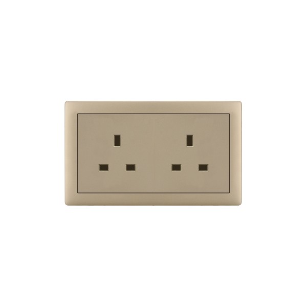 DOUBLE 13A SOCKET-MATTE GOLDEN SERIES