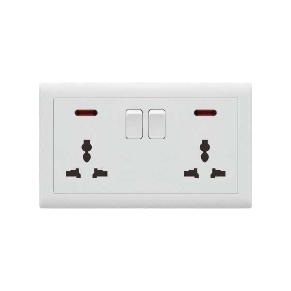 DOUBLE MF SOCKET WITH SWITCH-IVORY SERIES