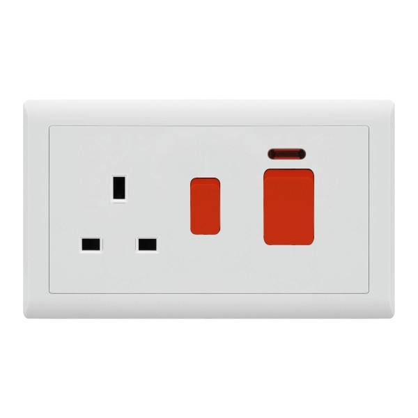 45A COOKER AND 13A SOCKET-IVORY SERIES